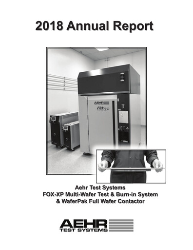 Thumbnail Aehr Test Systems Annual Report 2018