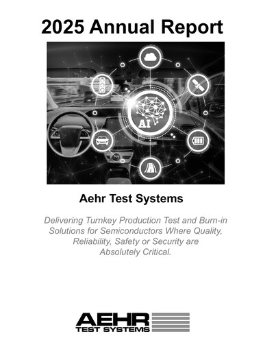 Thumbnail Aehr Test Systems Annual Report 2025