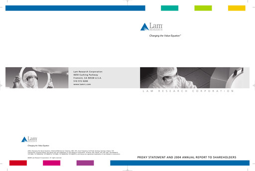 Vorschaubild Lam Research Jahresbericht 2004