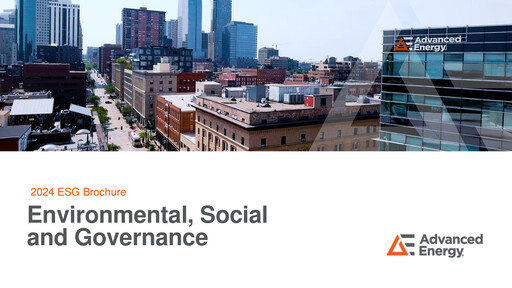 Thumbnail Advanced Energy ESG Report 2024