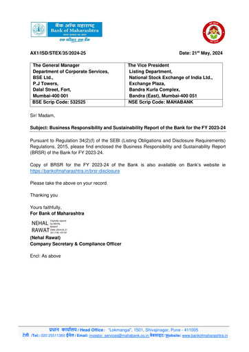 Thumbnail Bank of Maharashtra
 Sustainability Report 2023-2024