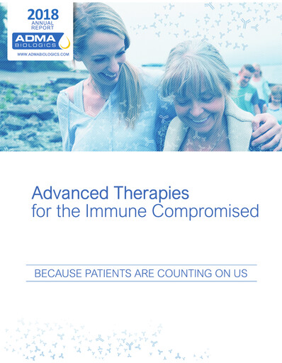 Thumbnail ADMA Biologics
 Annual Report 2018