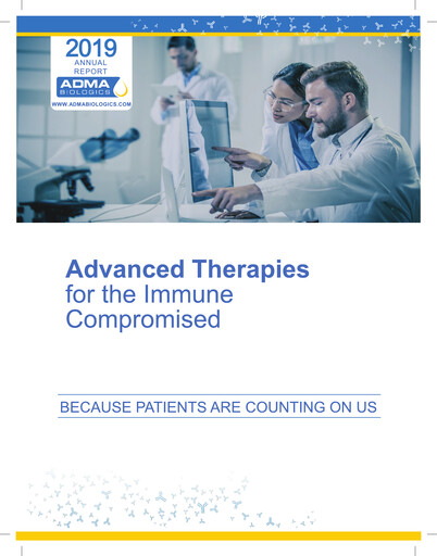Thumbnail ADMA Biologics
 Annual Report 2019
