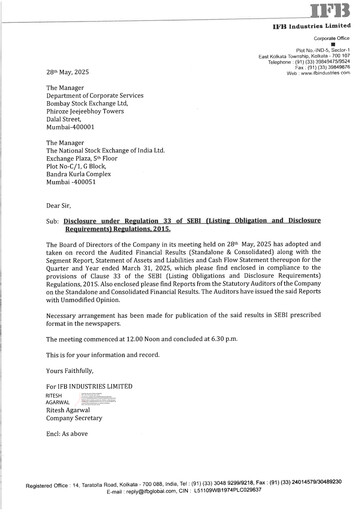 Thumbnail IFB Industries Quarterly Report 2025-q4
