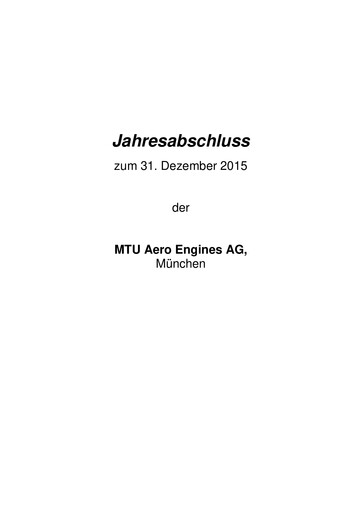 Thumbnail MTU Aero Engines
 Financial Statement 2015