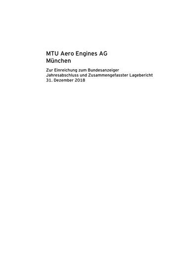 Thumbnail MTU Aero Engines
 Financial Statement 2018
