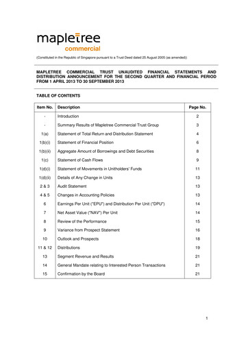 Thumbnail Mapletree Commercial Trust
 Half-year Report 2013-h1