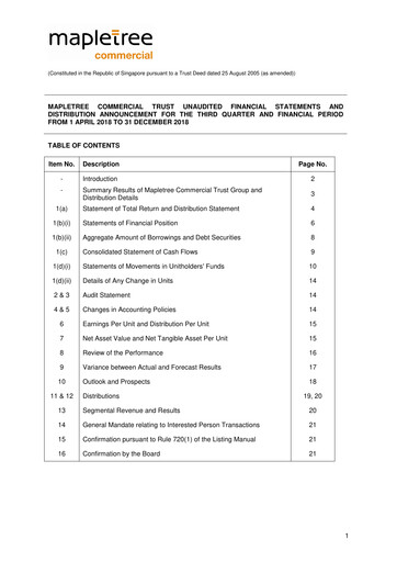Miniature Mapletree Commercial Trust
 Rapport trimestriel 2018-q3