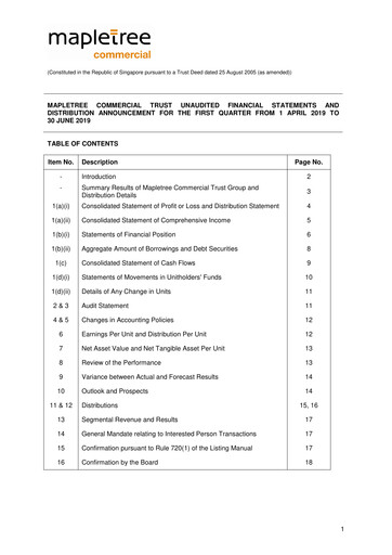 Miniature Mapletree Commercial Trust
 Rapport trimestriel 2019-q1