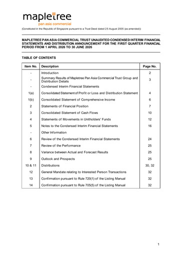 Thumbnail Mapletree Commercial Trust
 Quarterly Report 2026-q1