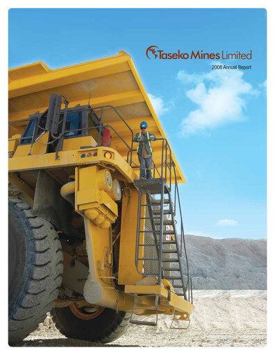 Thumbnail Taseko Mines
 Annual Report 2008