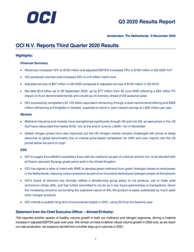Thumbnail OCI Quarterly Report 2020-q3