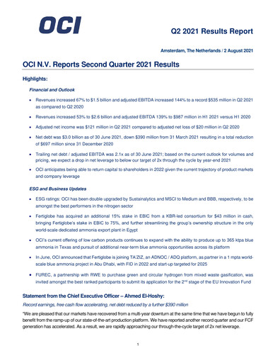 Thumbnail OCI Quarterly Report 2021-q2