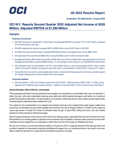 Thumbnail OCI Quarterly Report 2022-q2