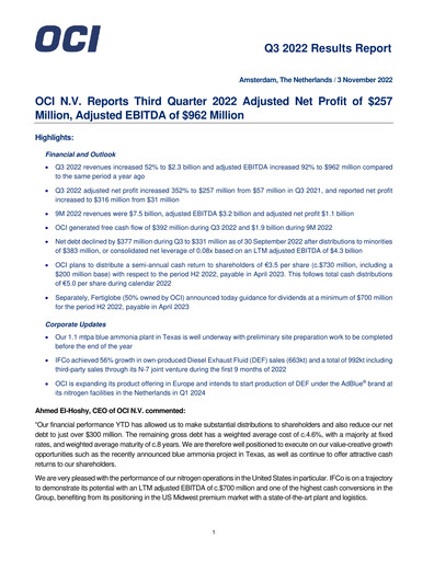 Thumbnail OCI Quarterly Report 2022-q3
