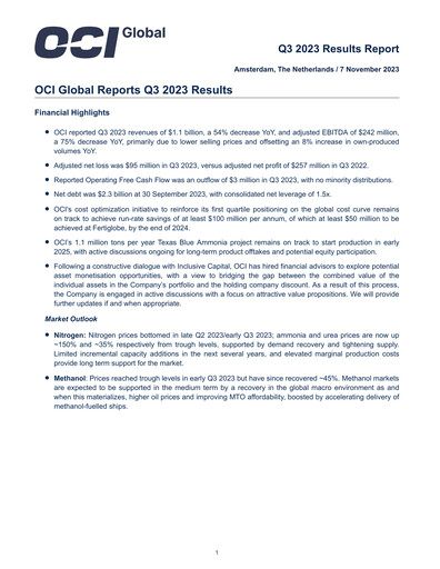 Thumbnail OCI Quarterly Report 2023-q3