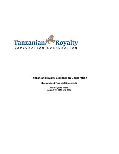 Thumbnail Tanzanian Gold Corporation Financial Statement 2017