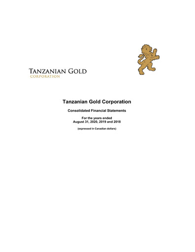Thumbnail Tanzanian Gold Corporation Financial Statement 2020