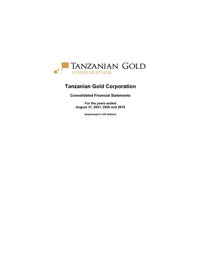 Thumbnail Tanzanian Gold Corporation Financial Statement 2021
