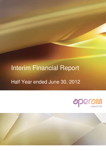Thumbnail Aperam Half-year Report 2012