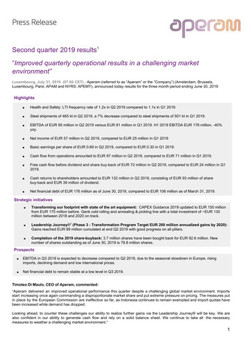 Thumbnail Aperam Quarterly Report 2019-q2