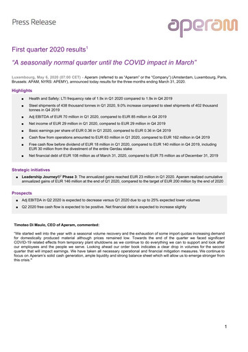 Thumbnail Aperam Quarterly Report 2020-q1