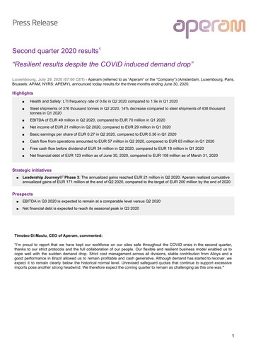 Thumbnail Aperam Quarterly Report 2020-q2