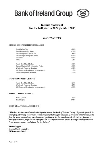 Thumbnail Bank of Ireland Group Half-year Report 2005-h1