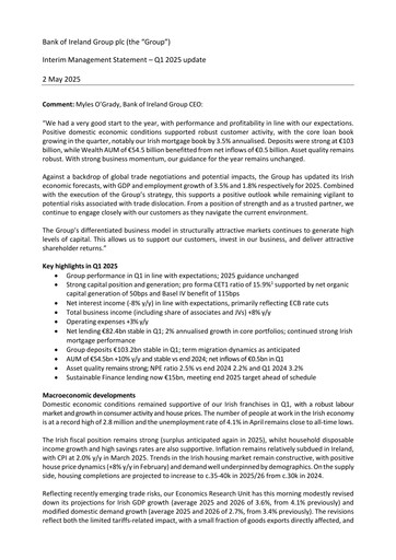 Thumbnail Bank of Ireland Group Quarterly Report 2025-q1