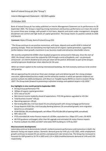 Thumbnail Bank of Ireland Group Quarterly Report 2025-q3