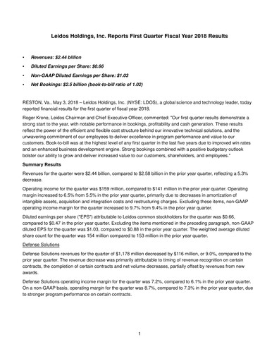 Thumbnail Leidos Quarterly Report 2018-q1