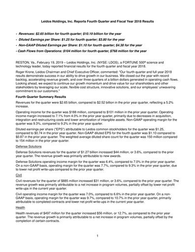 Thumbnail Leidos Quarterly Report 2018-q4