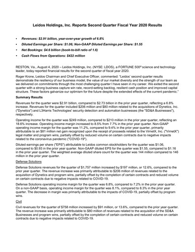 Thumbnail Leidos Quarterly Report 2020-q2