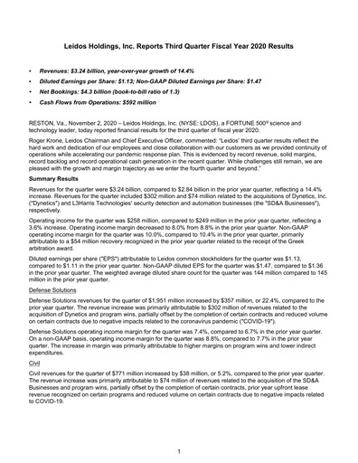 Thumbnail Leidos Quarterly Report 2020-q3