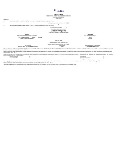 Thumbnail Leidos Quarterly Report 2023-q3