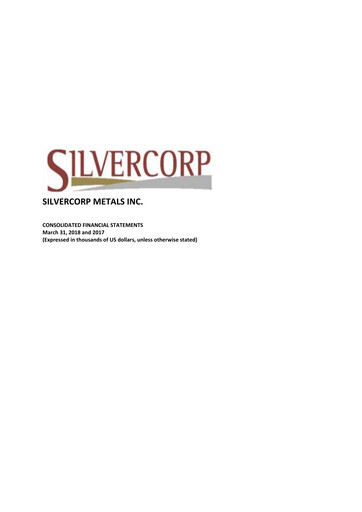 Thumbnail Silvercorp Metals
 Financial Statement fy2018