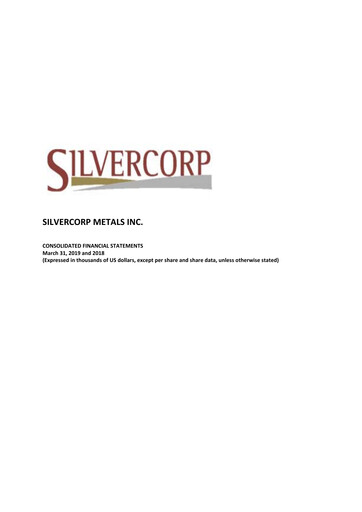Thumbnail Silvercorp Metals
 Financial Statement fy2019
