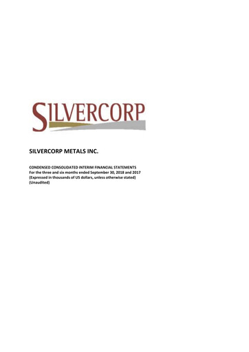 Thumbnail Silvercorp Metals
 Quarterly Report fy2019-q2