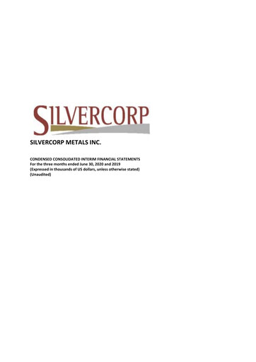 Thumbnail Silvercorp Metals
 Quarterly Report fy2021-q1