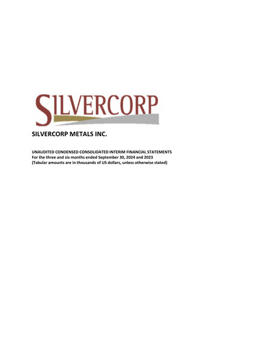Thumbnail Silvercorp Metals
 Quarterly Report fy2025-q2