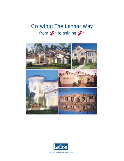 Thumbnail Lennar Annual Report 1998