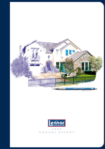 Thumbnail Lennar Annual Report 1999