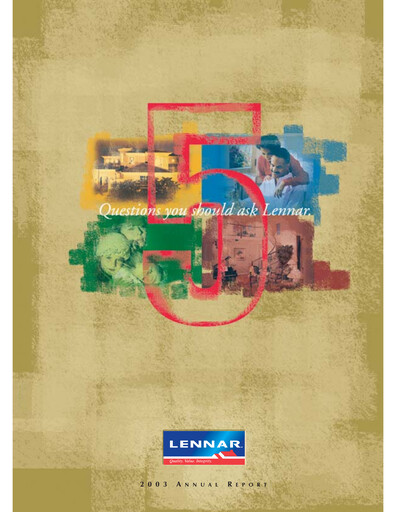 Thumbnail Lennar Annual Report 2003