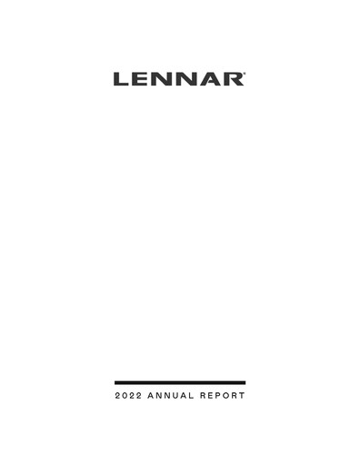 Miniature Lennar Rapport annuel 2022