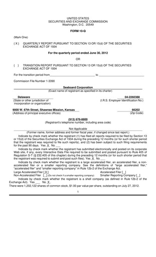 Thumbnail Seaboard Corporation Quarterly Report 2012-q2