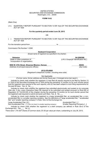 Thumbnail Seaboard Corporation Quarterly Report 2013-q2