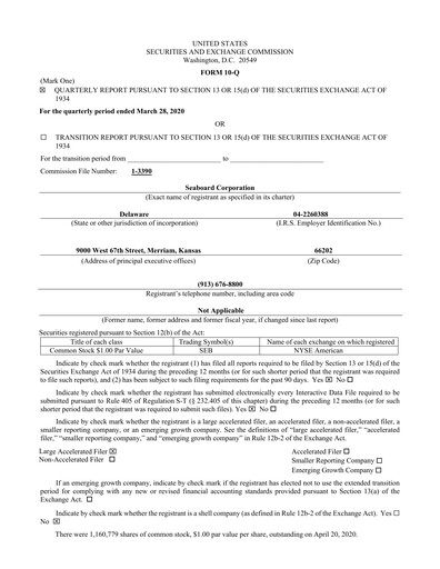 Thumbnail Seaboard Corporation Quarterly Report 2020-q1