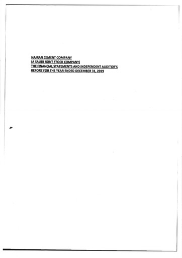 Miniature Najran Cement Company Bilan financier 2019