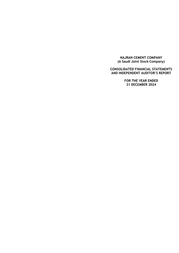 Thumbnail Najran Cement Company Financial Statement 2024