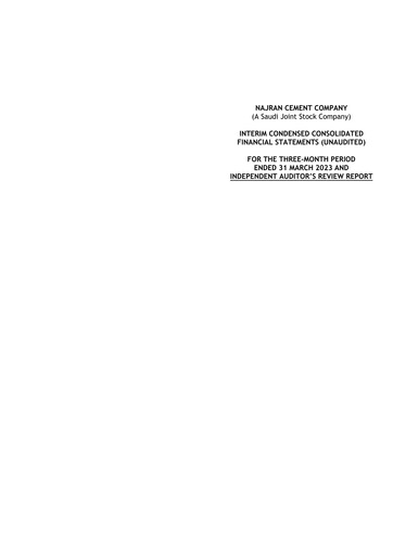 Thumbnail Najran Cement Company Quarterly Report 2023-q1